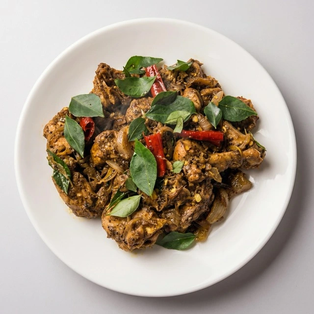 Kurumulaku Kozhi Roast - Signature chicken dish in Calgary at Olive South Indian Cuisine