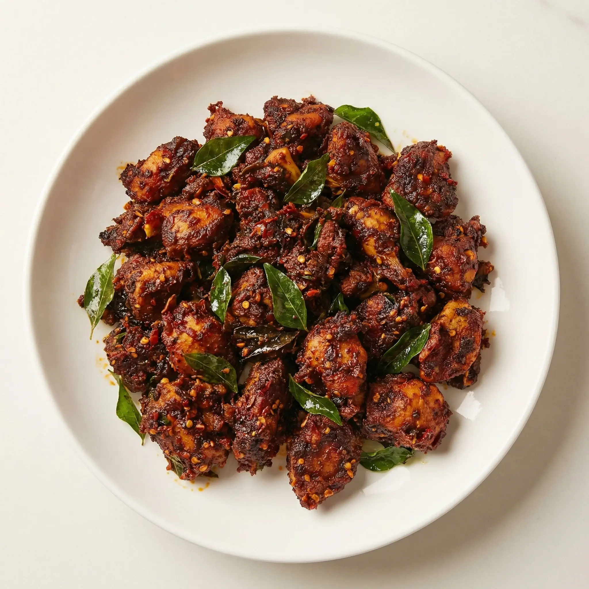 Andra Chicken Dry - Spicy dry chicken at Olive South Indian Cuisine Calgary